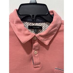 Tahari Men Large Salmon Polo Shirt